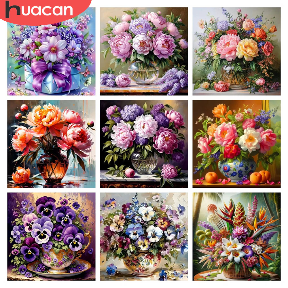 Resin Art Wallpaper - HUACAN 5D الماس الفسيفساء روز زهرة