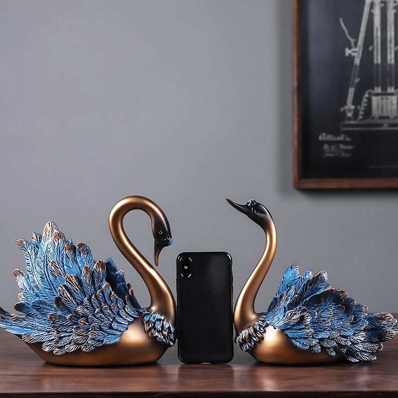 Resin Art Wedding Gift - تمثال البجعة لديكور المنزل ، نحت