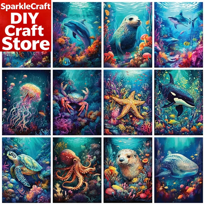 Resin Art Work - طقم رسم بالألماس مربع الشكل بدون