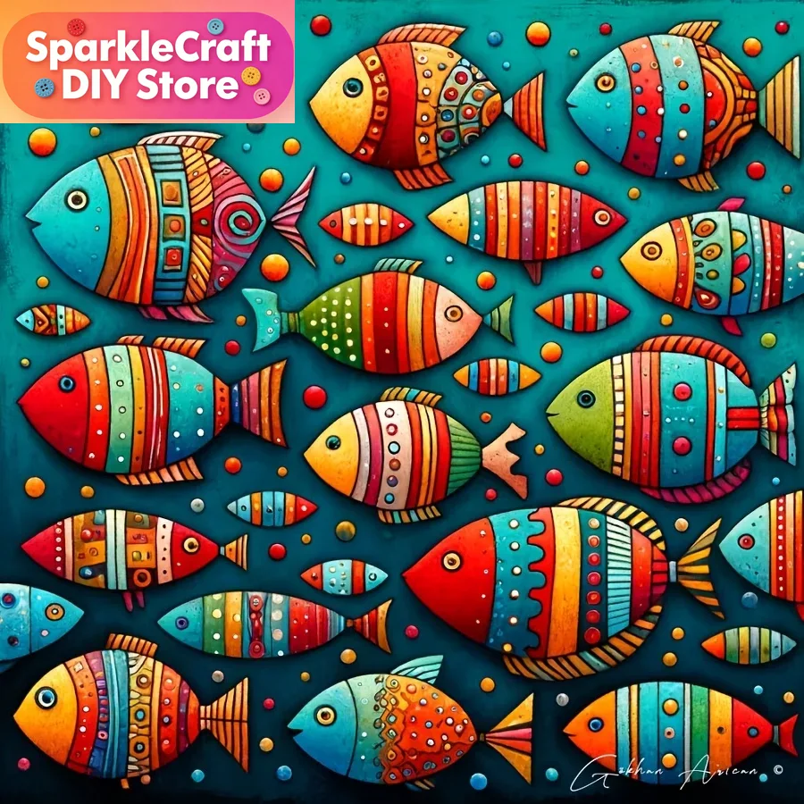 Resin Art Work - مجموعة رسم بالألماس خماسية الأبعاد بتصميم