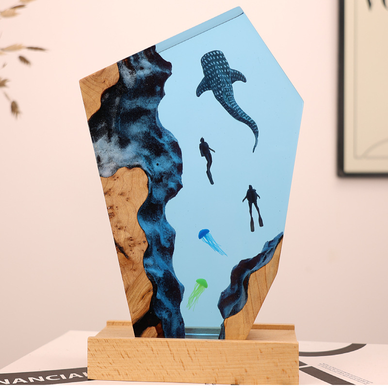 تمثال غواص الحوت الراتنجي المض - مراجعة Resin Art Wedding Gift وسعره